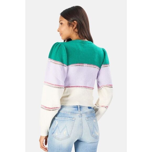 For Love & Lemons Women's Multicolor Knitted Arielle Pullover Sweater Medium NWT - Picture 7 of 16
